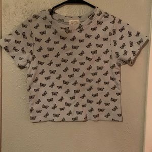 Urban nation butterfly crop-top